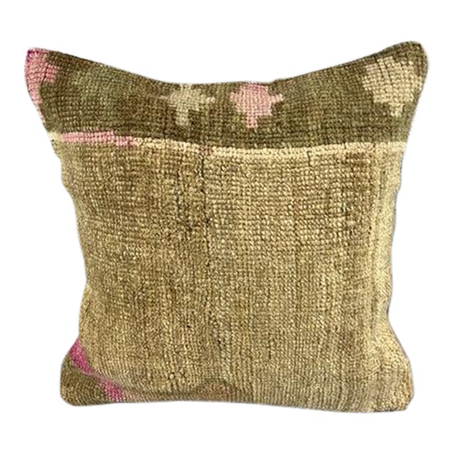 20 x 20 Rug Pillow Tranquility Trails Turkish Pillow Cushion Cover For Sale