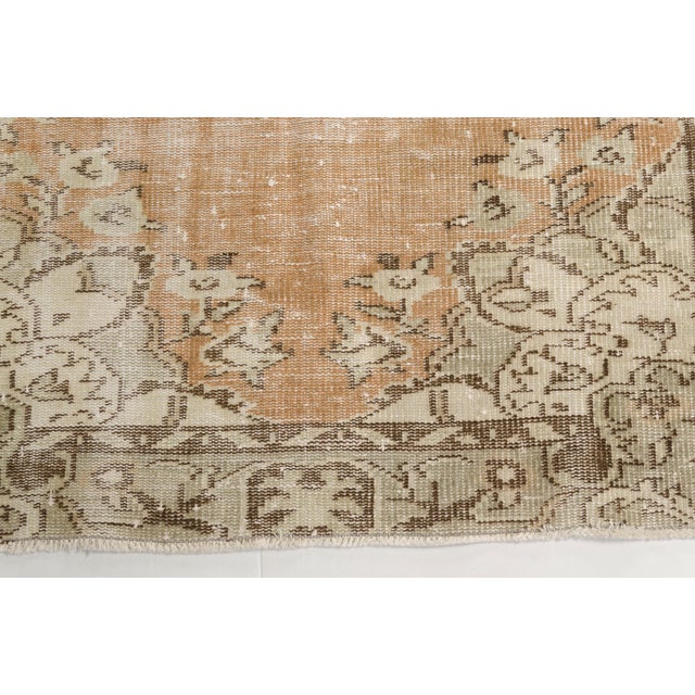 Vintage Muted Apricot and Taupe Turkish Medallion Rug For Sale - Image 10 of 10