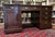 English Antique Mahogany English Tooled Leather Top Partner Desk For Sale - Image 3 of 12