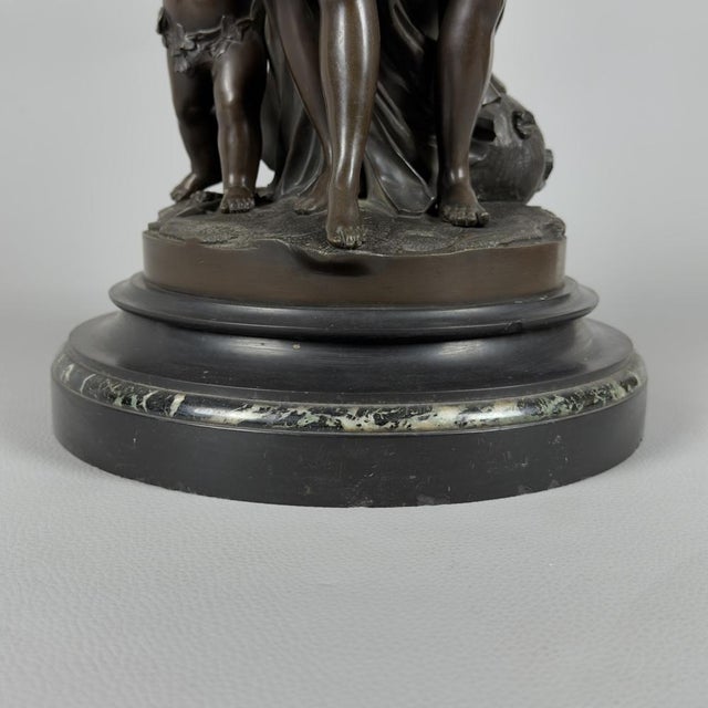 Clodion, The Childhood of Silene, 20th Century, Bronze on Marble Base For Sale - Image 11 of 16