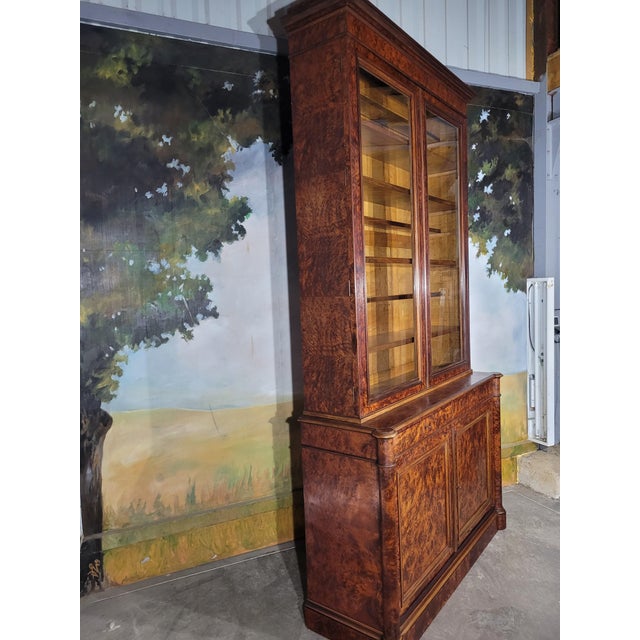 Tan Large Antique Bookcase in Wood, 1800s For Sale - Image 8 of 13