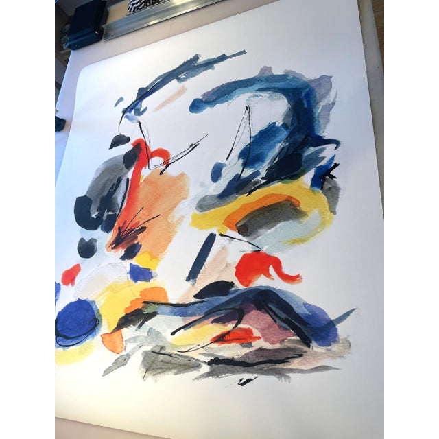 Not Yet Made - Made To Order Mid-Century Modern Colorful Print With Primary Colors - 24 X 30" in White Frame For Sale - Image 5 of 5