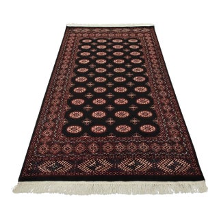 Bokhara Rug 5'4'' X 8'7'' Blue Wool Tribal Hand-Knotted Oriental Carpet For Sale