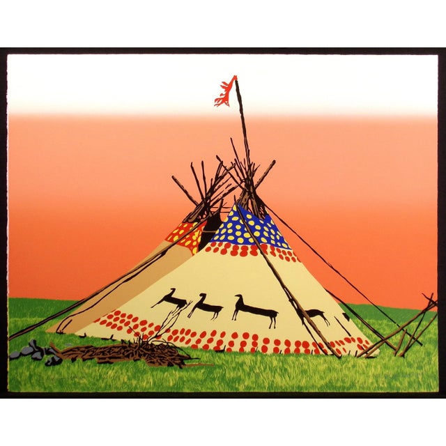 Ward Churchill "Morning Lodges" Hand Signed Fine Art Serigraph 1981 For Sale In Denver - Image 6 of 6