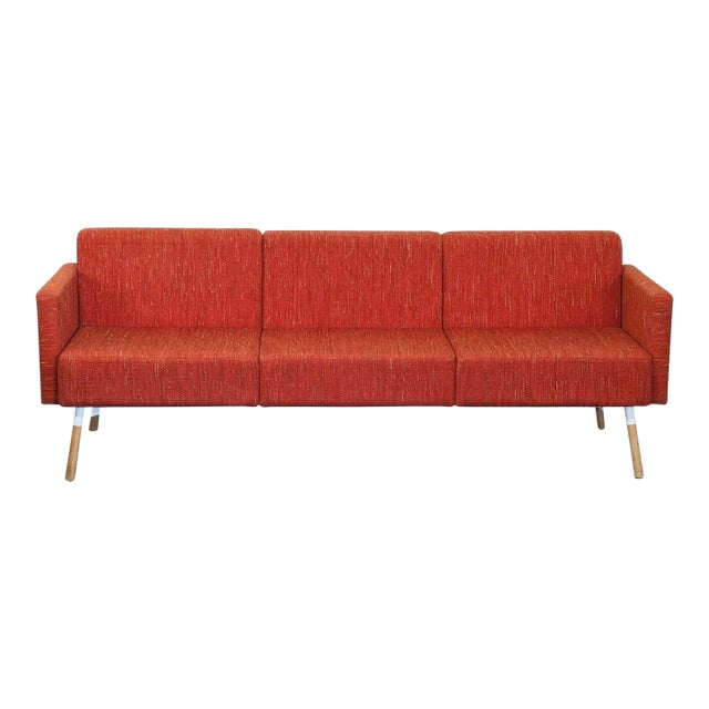 HighTower Tombolo 3-Seat Modern Sofa in Red Fabric For Sale