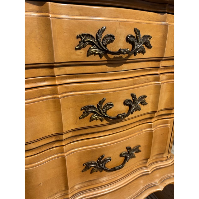 French Provincial Vintage French Provincial Tall Boy Dresser / Chest of Drawers For Sale - Image 3 of 11