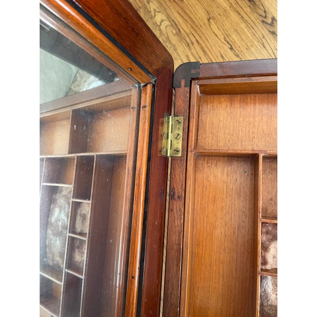 Mid 19th Century Antique Empire Rare Maghogany Vanity 3-Drawer Jewelry, Mirror Compartment & Pull Out Desk Table Cabinet For Sale - Image 11 of 12