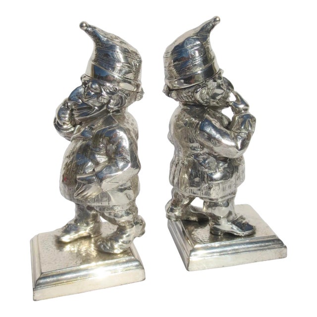 Mr. Punch Lighters Silverplate Circa 1900 -A Pair of Two For Sale