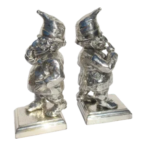 Mr. Punch Lighters Silverplate Circa 1900 -A Pair of Two