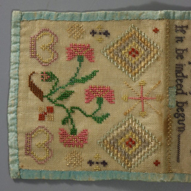 Antique Embroidered Hussif - Portable Sewing Kit Holder For Sale - Image 4 of 13