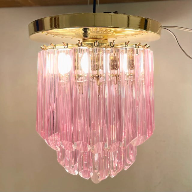 Striated Murano Glass Ceiling Lamp, 1980s For Sale - Image 4 of 12