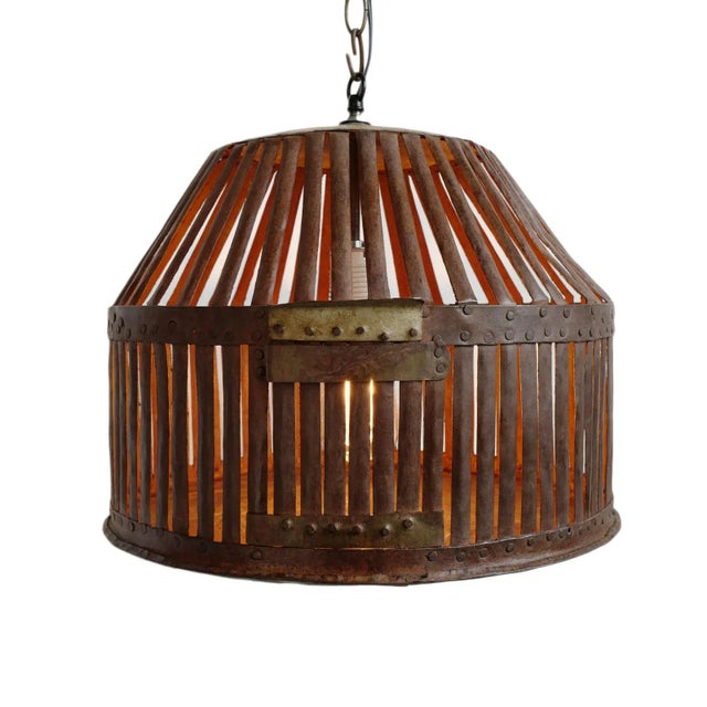 2020s Industrial Iron Cage Lantern For Sale - Image 5 of 7