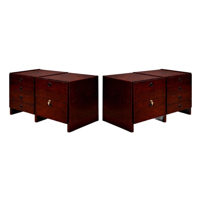 Geraldo De Barros Brazilian Modern Office Cabinet in Rosewood, Hobjeto, 1970s, Pair For Sale