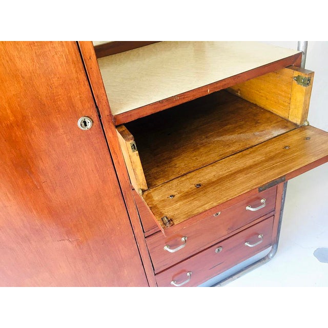 Beige Wardrobe with Drawers and Mirror, 1930s For Sale - Image 8 of 12