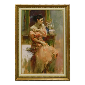 Pino "Silk Taffeta" Framed Hand Signed & Embellished Giclee on Canvas