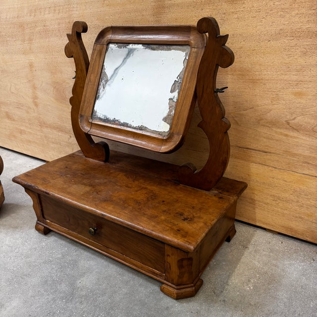 Louis Philippe Style Dressing Mirror in Walnut and Mercury, 19th Century For Sale - Image 15 of 15