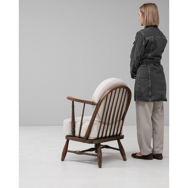20th Century English Wooden Armchair With Upholstered Seat And Back For Sale - Image 4 of 18