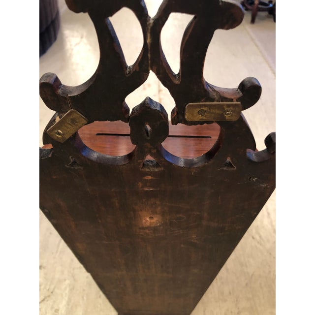 Brown Heirloom Mahogany Inlay Wall Candle Box With Slot on Top For Sale - Image 8 of 12