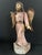 ITEM NAME: Vintage Hand Carved Wood Standing Angel Playing Lyre Instrument Sculpture ORIGIN: Philippines AGES: Late 20th...