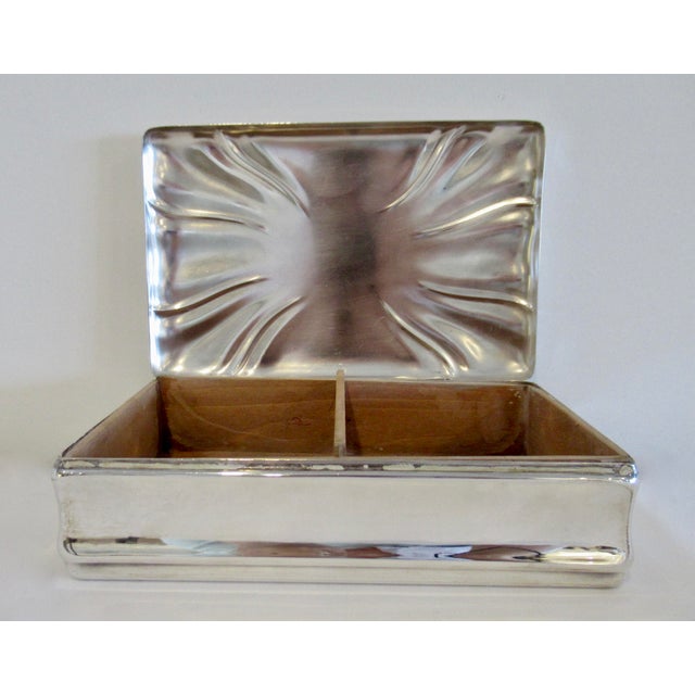 Silver C.1920's Signed Jakob Grimminger Art Deco Era Sterling Silver Lidded Keepsake Box For Sale - Image 8 of 15