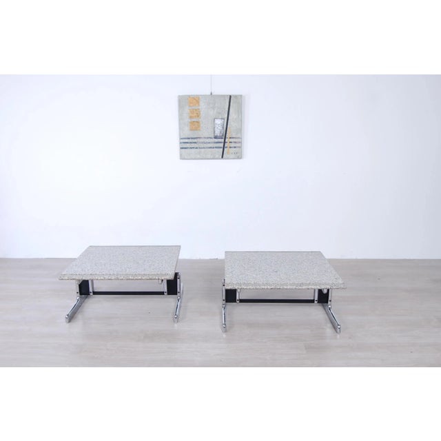 Steel and Granite Coffee Tables by Ammannati & Vitelli for Bruno Brunati, 1970s, Set of 2 For Sale - Image 15 of 18