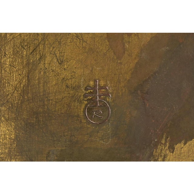 Roycroft Arts & Crafts Brass Finished Hammered Copper Perpetual Desk Calendar Frame For Sale - Image 11 of 13