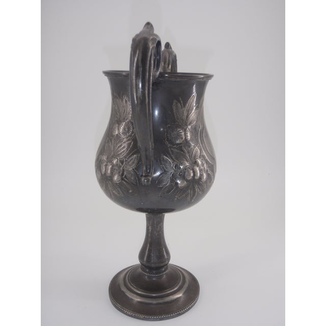 1920s Antique German Silver 2 Handled Trophy Urn Mantel Loving Cup For Sale - Image 5 of 7