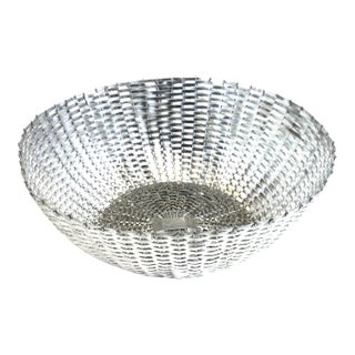 Huge Aluminum Woven Basket Fruit Bowl For Sale