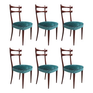 Set of Six Italian Mid-Century Dining Chairs For Sale