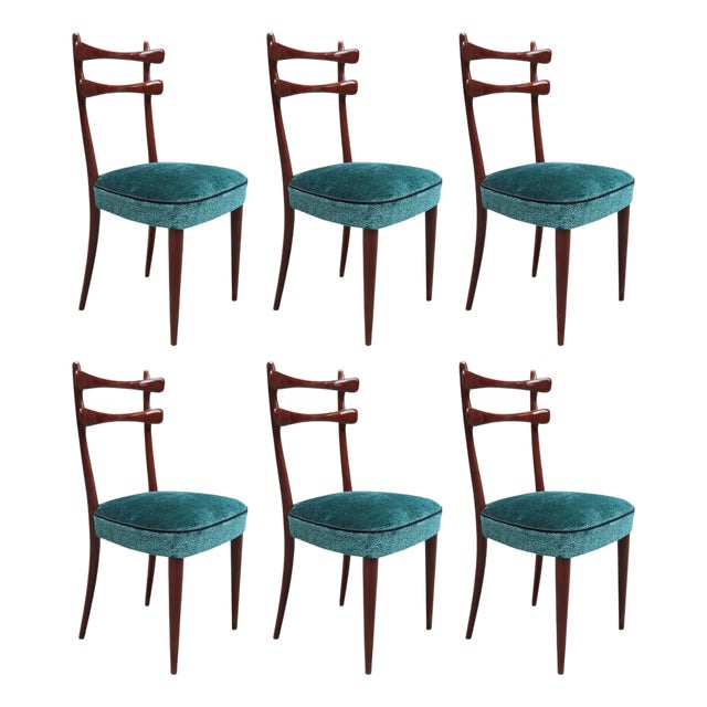 Set of Six Italian Mid-Century Dining Chairs For Sale