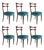 Set of Six Italian Mid-Century Dining Chairs For Sale