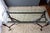Brown Jacques Adnet Hermes Style Iron Leather Bridle Strap Equestrian Console Table For Sale - Image 8 of 18