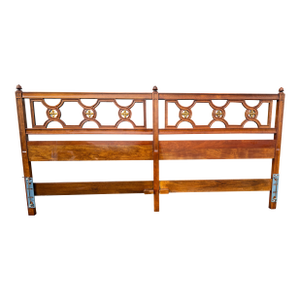 Mid 20th Century Kindel Neoclassical Style Walnut King-Size Headboard