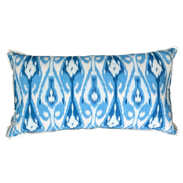 Beautiful large size Lumbar pillow in Uzbek Periwinkle pattern by Lacefield Designs Butterfly flange Includes down blend...