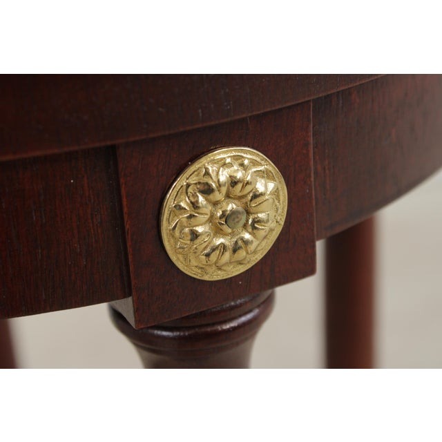 Pair of Baker Mahogany Round Plant Lamp Stands For Sale In Philadelphia - Image 6 of 13