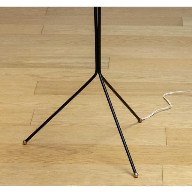 1950s Swedish Floor Lamp with Jute Fabric Shades by Svend Aage Holm-Sørensen, 1950s For Sale - Image 5 of 10