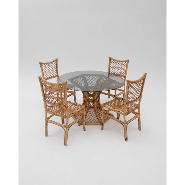 Vintage Bamboo Dining Set, 1970s, Set of 5 For Sale - Image 11 of 11