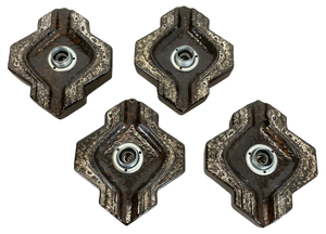Fat Lava Brown & Beige Ceramic Wall Lights attributed to Pan Ceramics, Germany, 1970s, Set of 4