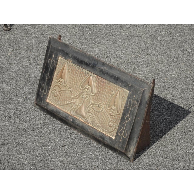 Vintage Art Nouveau Metal Fireplace Grill Grate ~ Black Wall Ceiling Vent For Sale - Image 4 of 13