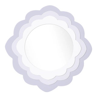 Fleur Home x Chairish Audobon Magnolia Circle Mirror in Spring Iris, 24x24 For Sale