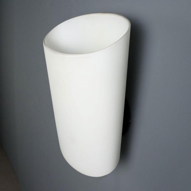 White Opaline Glass Wall Lamp, 1980s For Sale - Image 8 of 9