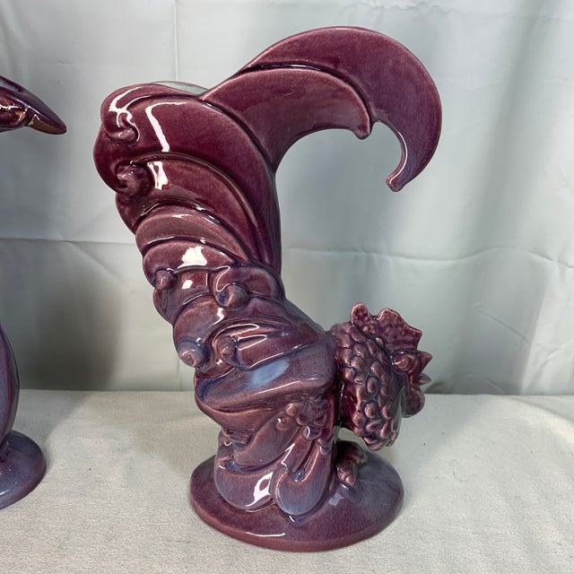 Mid Century Modern “Fighting Cocks” by Royal Haeger - Pair of Vases For Sale In Chicago - Image 6 of 9