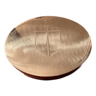 Mid 20th Century Oval Velvet Lined Brass Box For Sale