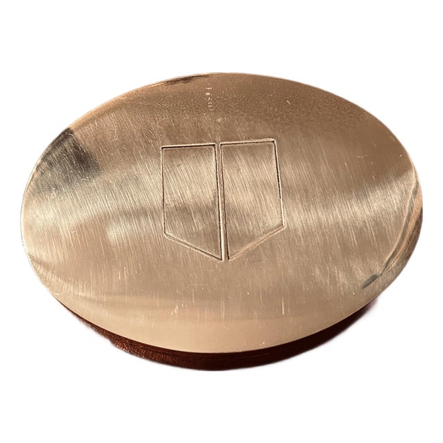 Mid 20th Century Oval Velvet Lined Brass Box For Sale