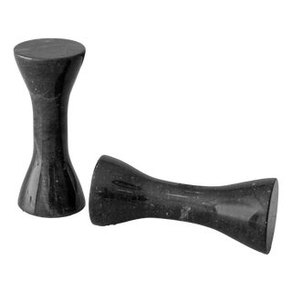 2 KG Black and Black Marble Dumbbell by Forzini For Sale