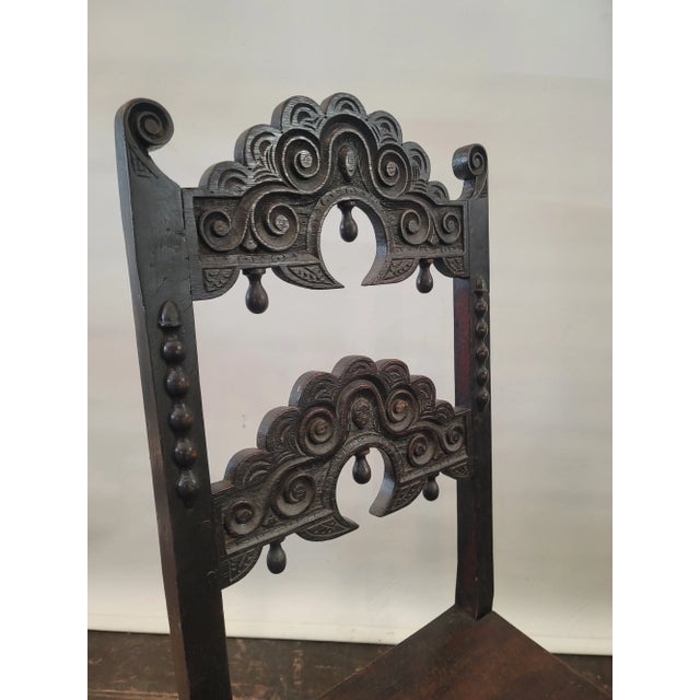 17th Century Antique Yorkshire Derbyshire Lancashire George II Oak Chair For Sale - Image 9 of 11