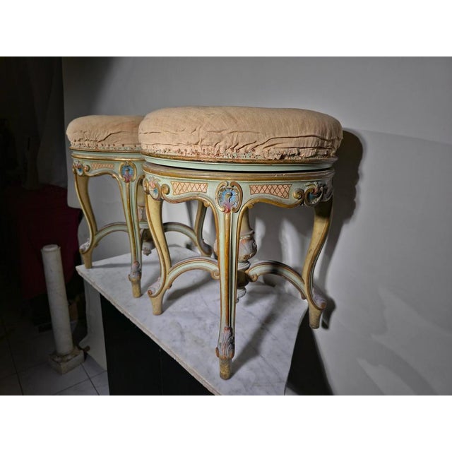 Wood Set of 19th Century Italian Stools, 1850s For Sale - Image 7 of 18