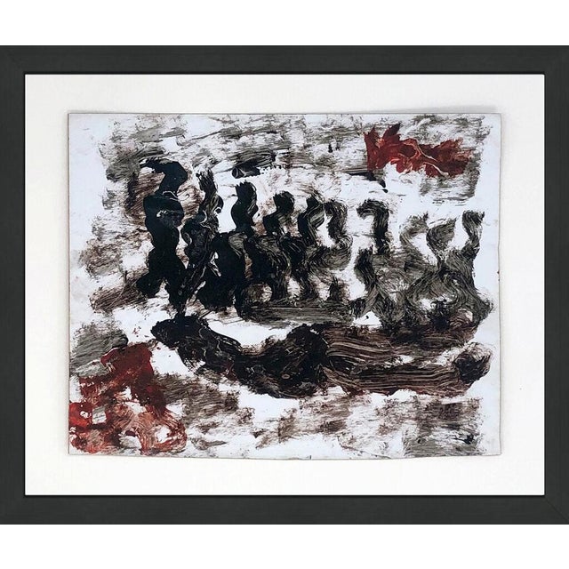 Purvis Young Congregation (Original Mixed Media on Paper) For Sale