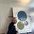 Offered here is an original painting on canvas by Michael Aron “Circle Circle Square VI” 2025. 38 x 50 inches as float...