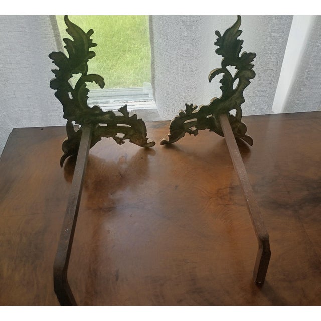 Pair of Mid 20th Century Italian Rococo Andirons For Sale - Image 9 of 11